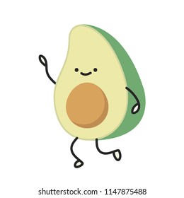 Avocado cartoon vector. Character design. cute.