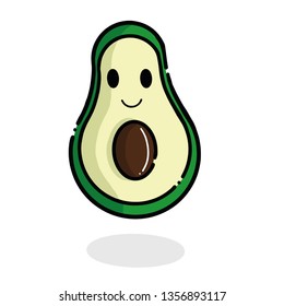 Avocado cartoon vector. Avocado character design.