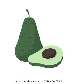 Avocado cartoon vector. free space for text. wallpaper. background.