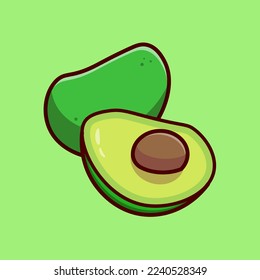 Avocado cartoon vector icon flat illustration
