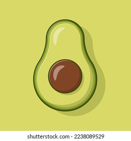 Avocado cartoon vector icon illustration. Fruit icon concept isolated vector. Flat cartoon style. Avocado Illustration.
