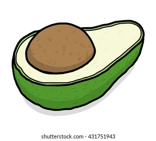 avocado / cartoon vector and illustration, hand drawn style, isolated on white background.