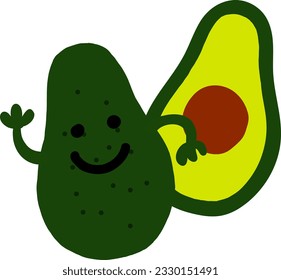 Icono vectorial de ilustración plana de color aguacateLas manos pueden moverse.