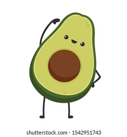 Avocado character design. avocado on white background.