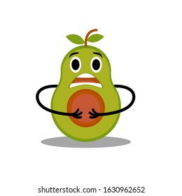 Avocado character design on white background. Cute illustration for greeting cards, stickers, fabric, websites and prints.