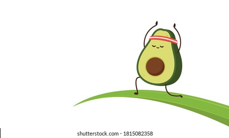 Avocado character design. on white background.