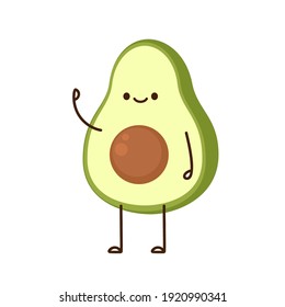 Diseño de personajes de aguacate. aguacate de fondo blanco.