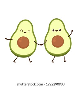 Avocado character design. avocado on white background.