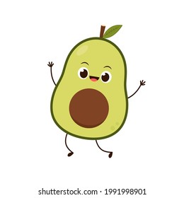 Avocado character design. avocado on white background.