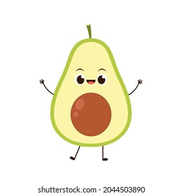 Avocado character design. avocado on white background.