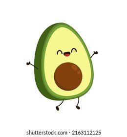 Avocado character design. avocado on white background.