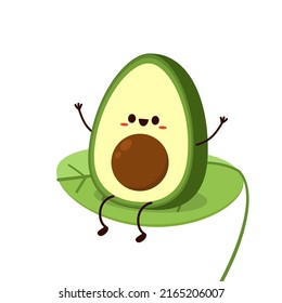 Diseño de personajes de aguacate. aguacate de fondo blanco.