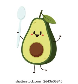 Avocado character design. avocado on white background.
