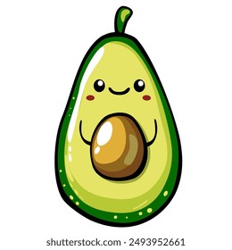 Avocado character design vector illustration isolated on white background. Avocado icon