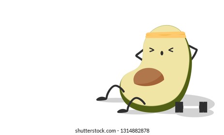 avocado character design. wallpaper. free space for text. wallpaper.