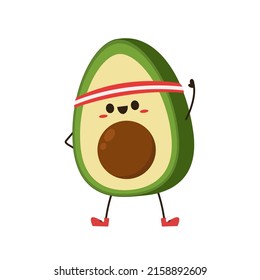 Avocado character design. Yoga avocado on white background.
