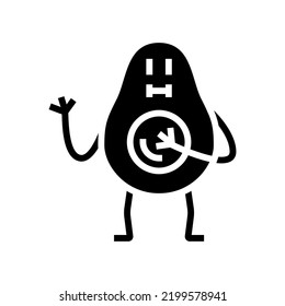 vector de icono de glifo de carácter agudo. signo de carácter aguacate. ilustración de símbolo aislado