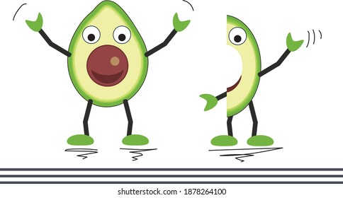 AVOCADO CHARACTER - Half Character and Sliced Character