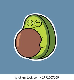 Avocado Character Vector for Icon and Sticker