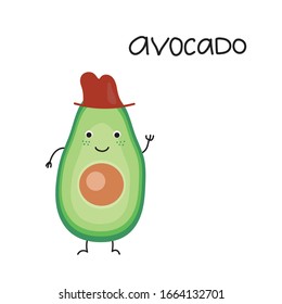 Carácter aguacate. Ilustración vectorial para el diseño.