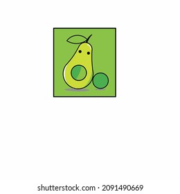 avocado character vector image on green background
