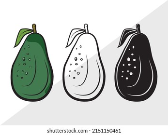 Avocado Clipart Printable Vector Illustration svg