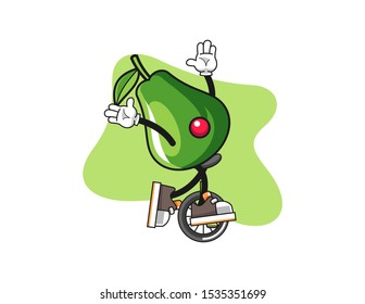 Avocado clown mascot design vector. Cartoon character illustration for business, t shirt, sticker.