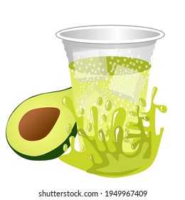 Avocado-Eissaft, Vektorgrafik für Café-Menü