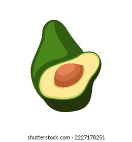 Aguacate con ilustración vectorial de colágeno. Dibujo de caricatura de la fuente de colágeno en los alimentos, aguacate sobre fondo blanco. Alimentos saludables, concepto de nutrición