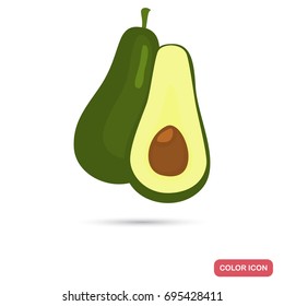 Avocado color flat icon for web and mobile design