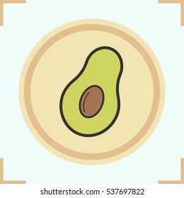 Avocado color icon. Isolated vector illustration