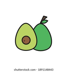 
Avocado color icon. Vector illustration