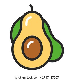 Avocado color line icon. Healthy, organic food. Natural vegetable. Isolated vector element. Outline pictogram for web page, mobile app, promo.