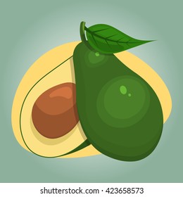 Avocado colorful icon