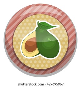 Avocado colorful icon