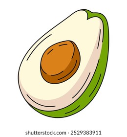 Avocado, colorful line icon. Farm vegetable vector outline sign, color illustration. Healthy nutrition, organic food. For sticker, logo, label, print