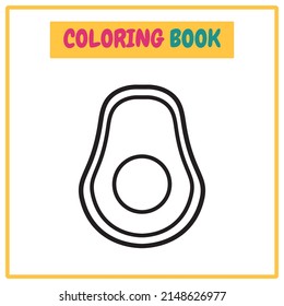 Avocado Coloring Book or Outline Vector Design