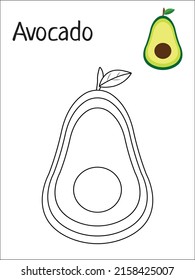 Avocado Coloring Page For Kids