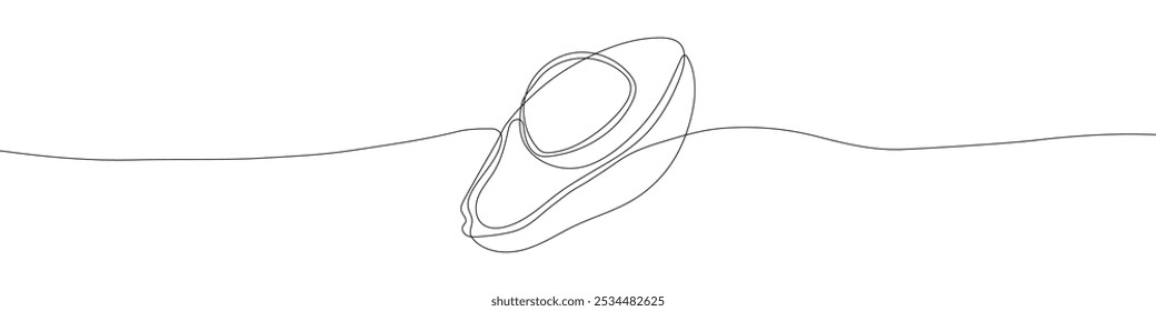 Avocado continuous line drawing vector illustration. A half of avocado superfood line art illustration