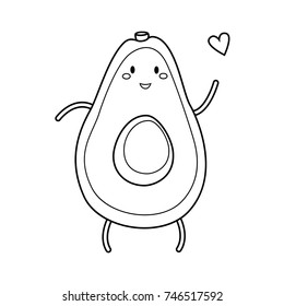 avocado contour with heart