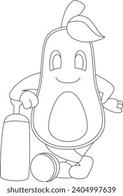 Vector de murciélago de cricket de aguacate Ilustración de arte gráfico