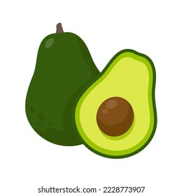 Avocado cut in half Healthy food for vegetarians