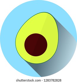 Avocado cut in half. icon vector illustration