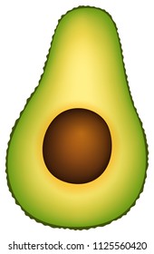 An Avocado Cut in Half illustration