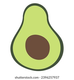 avocado cut vector on a white background