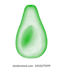 avocado cut without seed, isolated on white background