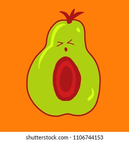 Avocado cute cartoon vector illustration