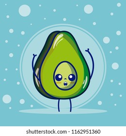 Avocado cute fruits cartoons