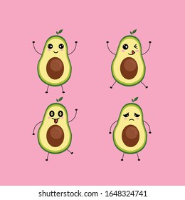 avocado cute fruits icon sweet