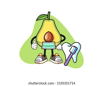 Avocado dentist mascot design vector. Cartoon character illustration for business, t shirt, sticker.